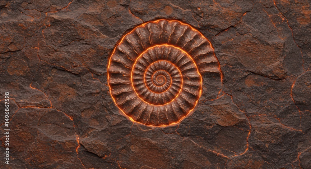 Fossil Embedded in Dark Stone Fossil Embedded in Dark Stone