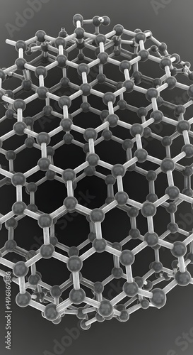 Buckminsterfullerene Structure, Molecular Geometry, Buckyball, Fullerene, Nanotechnology, Chemical Science. photo