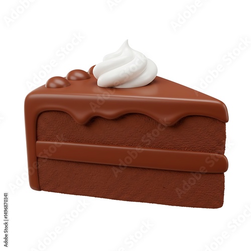 Chocolate cake slice cartoon icon photo