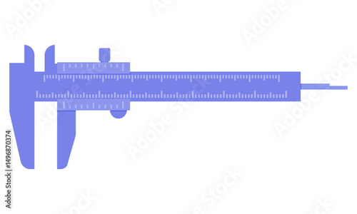 purple vernier caliper on white background. precision measuring instrument. measurement. industrial theme. education theme. vector illustration. simple design