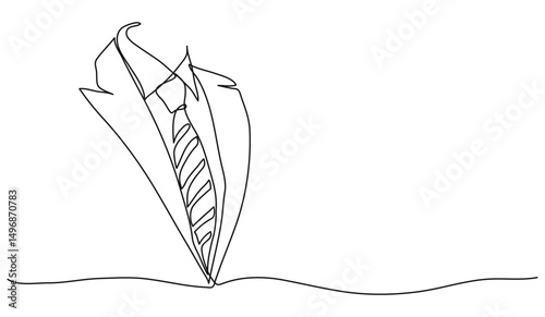 Continuous One line drawing of man tie. Happy Father's Day banner with copy space. Editable stroke.
