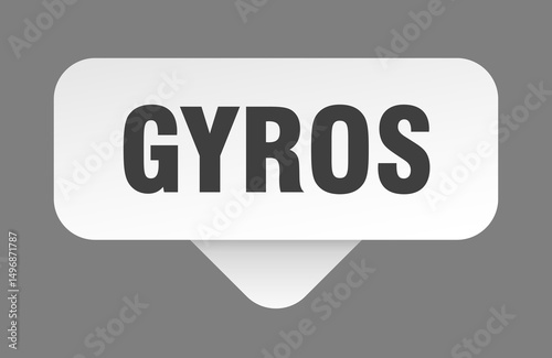 gyros sticker. gyros sign isolated on gray background