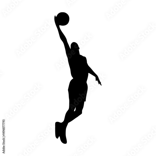 Basketball Player Silhouette - Dynamic Action Shot