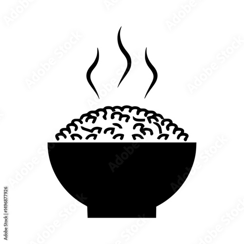 Bowl of Rice Icon - Simple Food Illustration