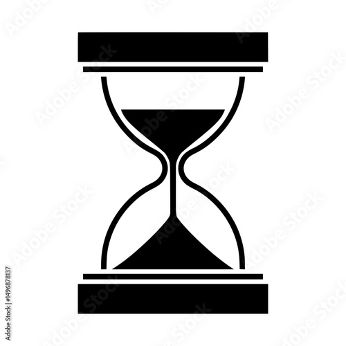 Black Sand Timer Icon - Time Concept