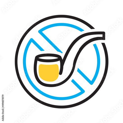 Vector multi color icon for No nicotine