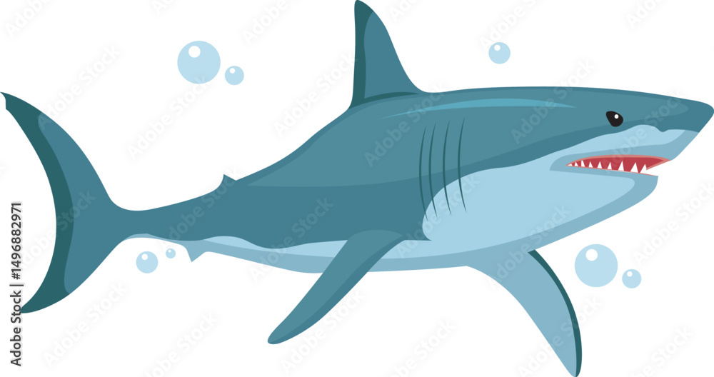 Fototapeta premium cartoon shark vector illustration