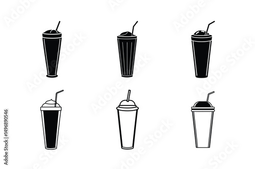 3d style cherry milkshake vector realistic shading