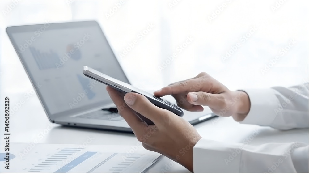 Fototapeta premium Streamlining Business Processes Mobile Productivity and Efficiency in the Modern Workplace