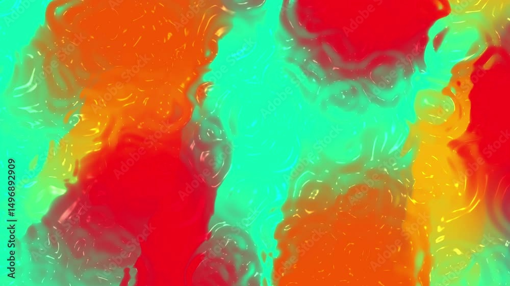 Colorful Liquid Mixing Abstract Background Animation Slow Motion