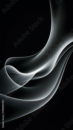 Abstract black and white flowing wave design background