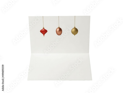 Simple Ornament Trio - Christmas Card