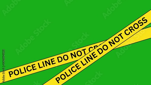 Police Line Tape - Realistic Crime Scene Barrier animation do not cross