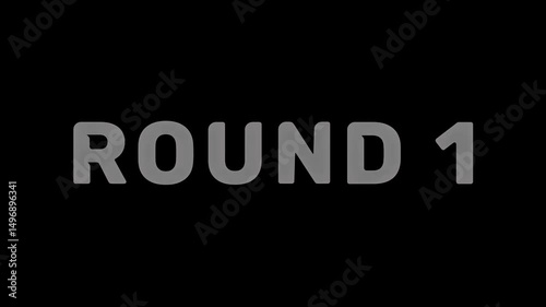 Round title animation – animated round numbers from 1 to 5 for sports, game shows, and competitions