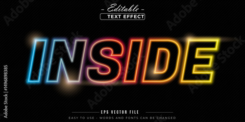  Glossy inside text, editable text effect.