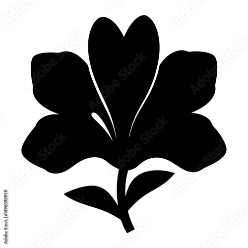 A stark and elegant silhouette of a blooming flower with bold petals