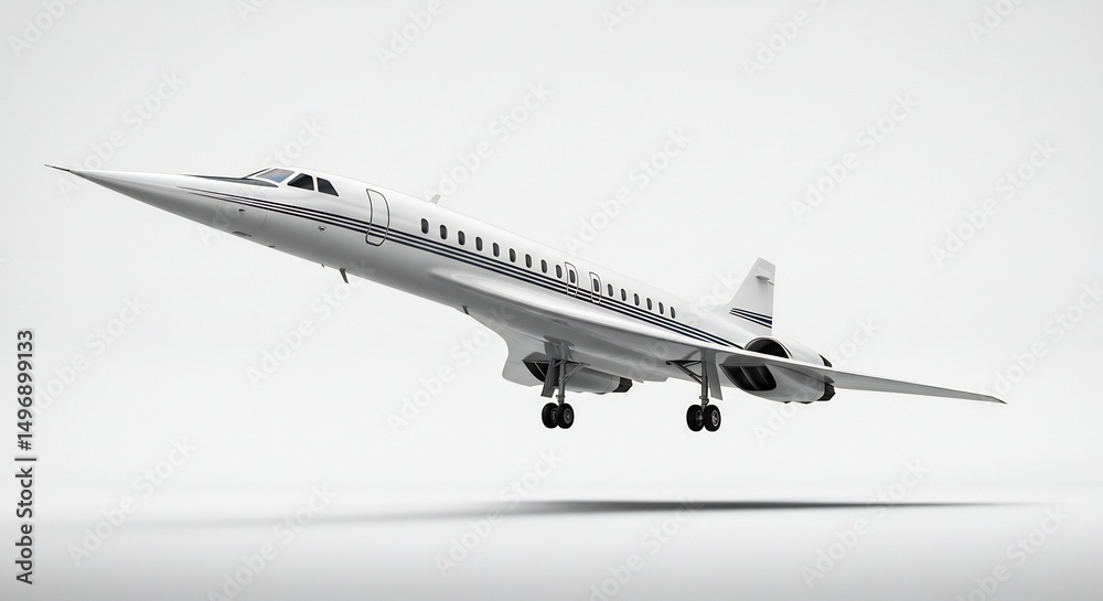 Obraz premium 優雅な超音速機 滑らかに着陸準備. AI Generated