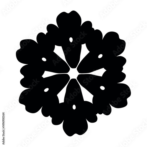Abstract floral snowflake design, a unique and stylized winter pattern