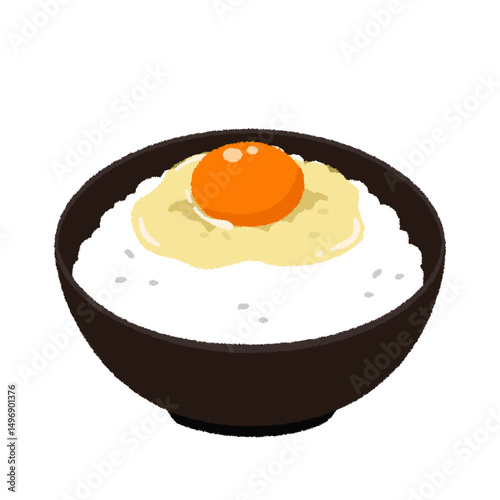 卵かけご飯のイラスト