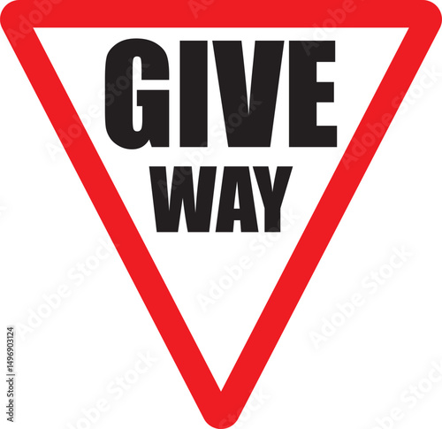 vector illustration of a Give Way Traffic Sign 