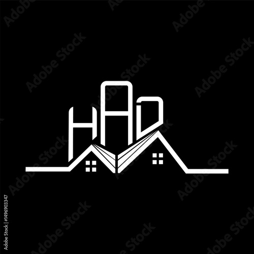 HAD Real State logo design, HAD simple and modern logo. HAD luxurious alphabet design