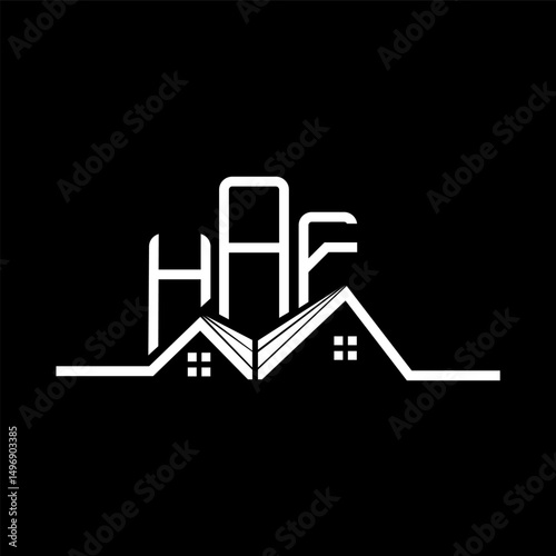 HAF Real State logo design, HAF simple and modern logo. HAF luxurious alphabet design