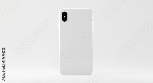 白く輝くスマホ背面 シンプルデザイン 清潔感漂う質感. AI Generated
