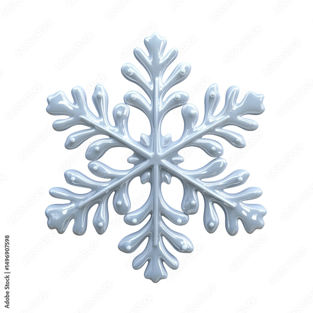 snowflake on white background 3d vector illustration snowflake on white background 3d vector illustration