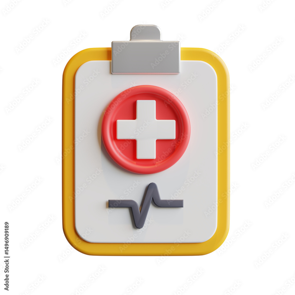 Obraz premium Medical record 3D icon.