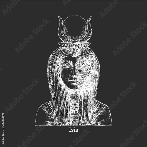Isis, the Egyptian goddess, illustration in vector