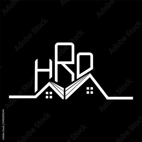 HRO Real State logo design, HRO simple and modern logo. HRO luxurious alphabet design photo