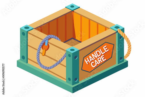 delivery crate with rope handles
