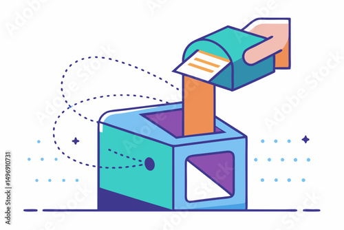 hand placing box into mailbox