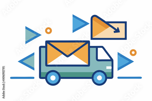 mail envelope delivery truck icon
