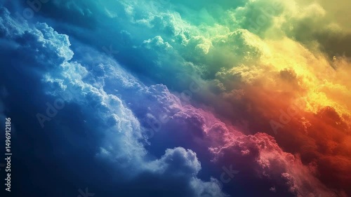 Vibrant Rainbow Cloudscape A Dreamlike Aerial View