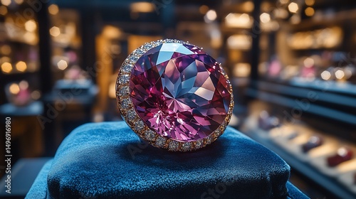 Exquisite pink gemstone ring photo