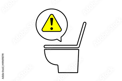 トラブルを抱えたトイレのイメージイラスト