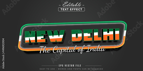 New Delhi editable text effect.