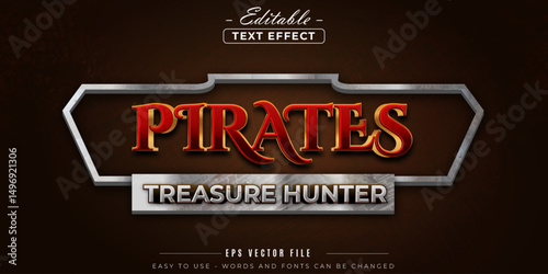 Pirates treasure hunter editable text effect.
