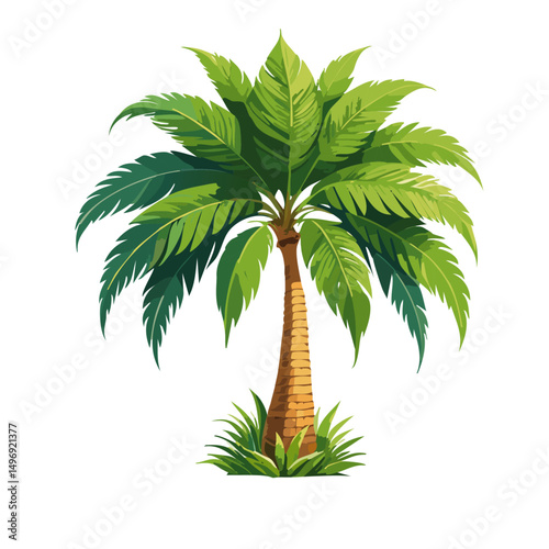 tropical coconut palm tree vector graphic nature design