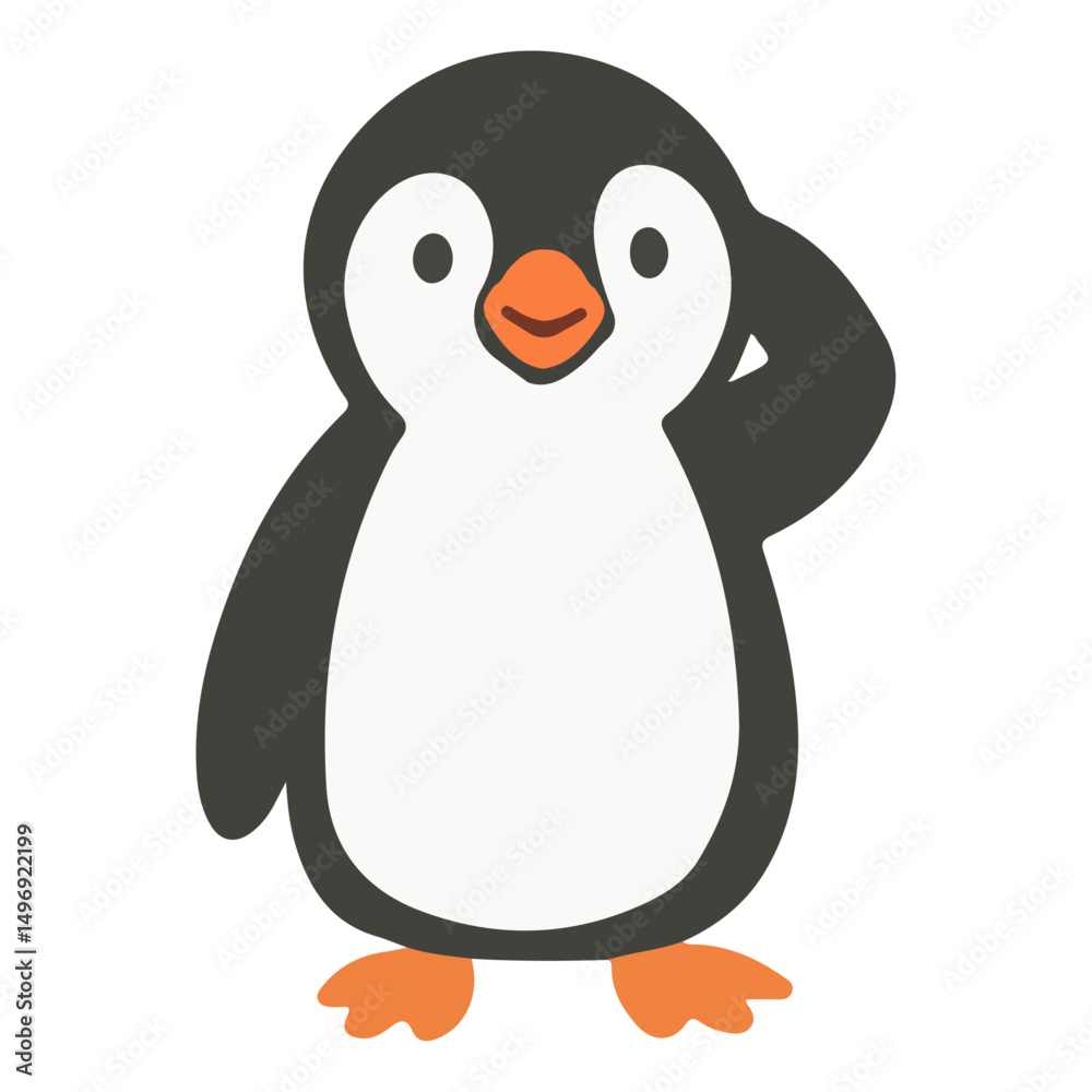 Obraz premium Happy Penguin Cartoon Character Art