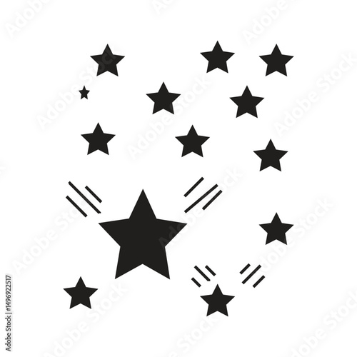 Vector star image illustration of several stars that are very bright and shining brightly
