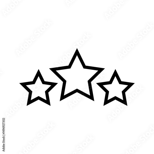 Three stars icon simple vector symbol