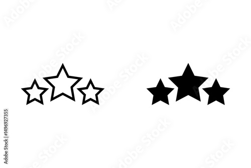 Three stars icon simple vector symbol