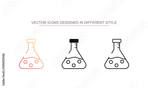 Flask icon design with white background stock illustration