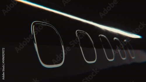 3D render of a luxury luxury private jet with cinematic lighting and glowing engines. Ideal for business aviation, premium travel, or tech promos.