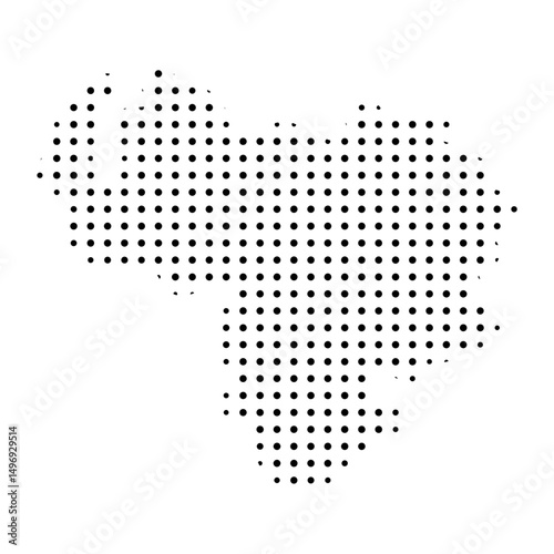 Dotted Country Silhouette. Venezuela in halftone style