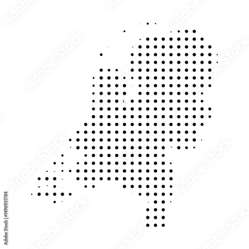Dotted Country Silhouette. Netherlands in halftone style