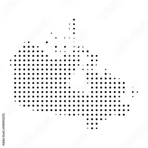 Dotted Country Silhouette. Canada in halftone style