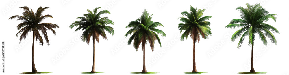 Obraz premium [Transparent Background PNG]Collection of Various Palm Trees